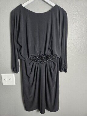 Alex Evenings Black Dress Rhinestone Embellishment Size 6